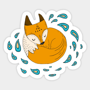 Sleepy fox Sticker